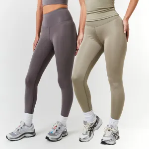 2-Pack Second Skin Leggings | Grey/Olive Eco Shopper Double Layer