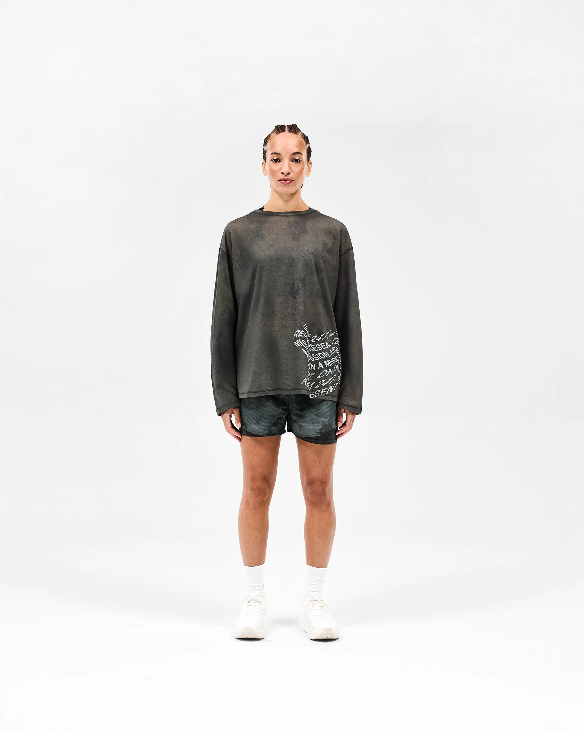 247 Distance 2-In-1 Short Printed - Dark Green ReflectiveAccents Sport Ready Fit