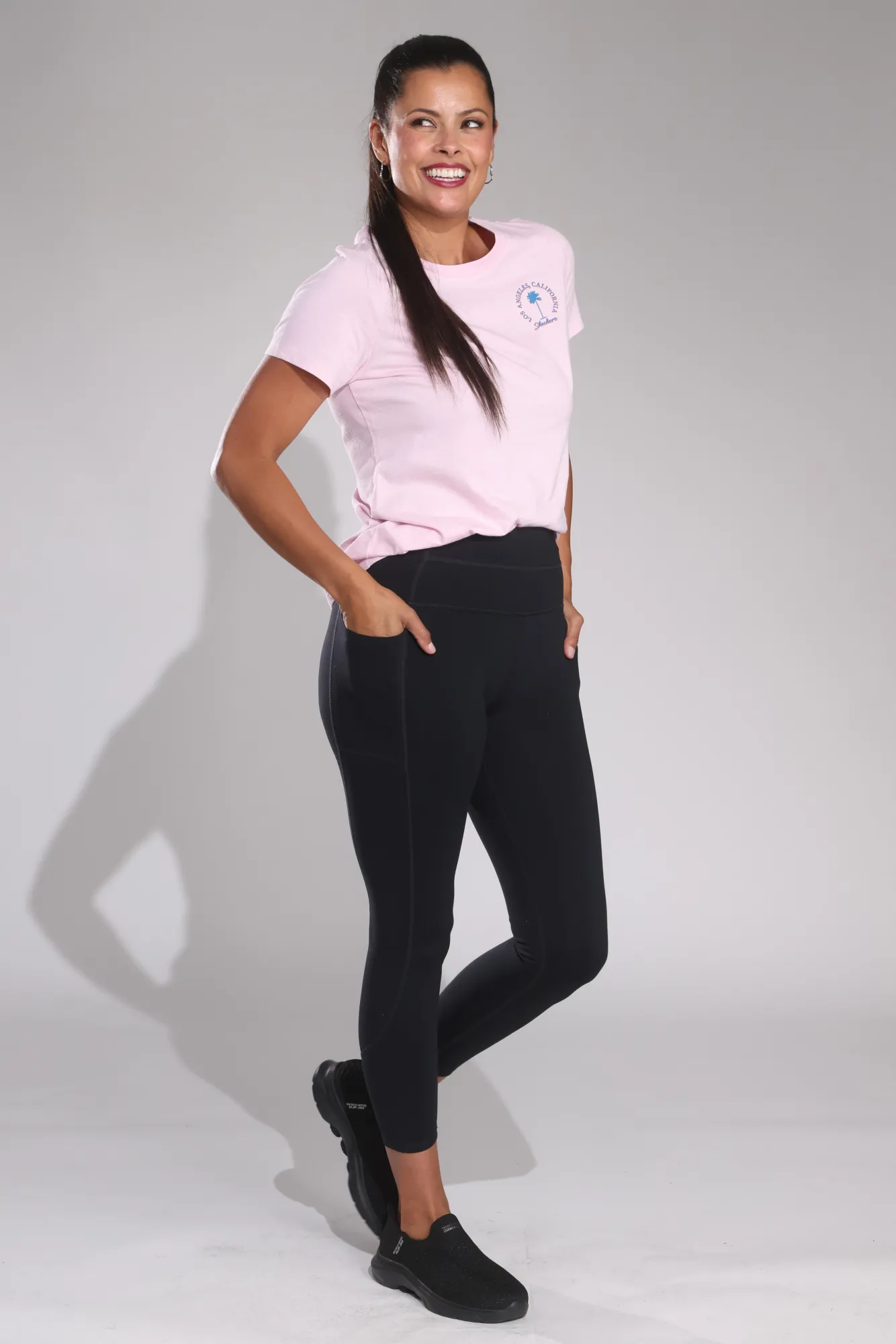 Durable Elastic Quick Dry All Ages 7/8 Leggings | Bold Black | 0813B1