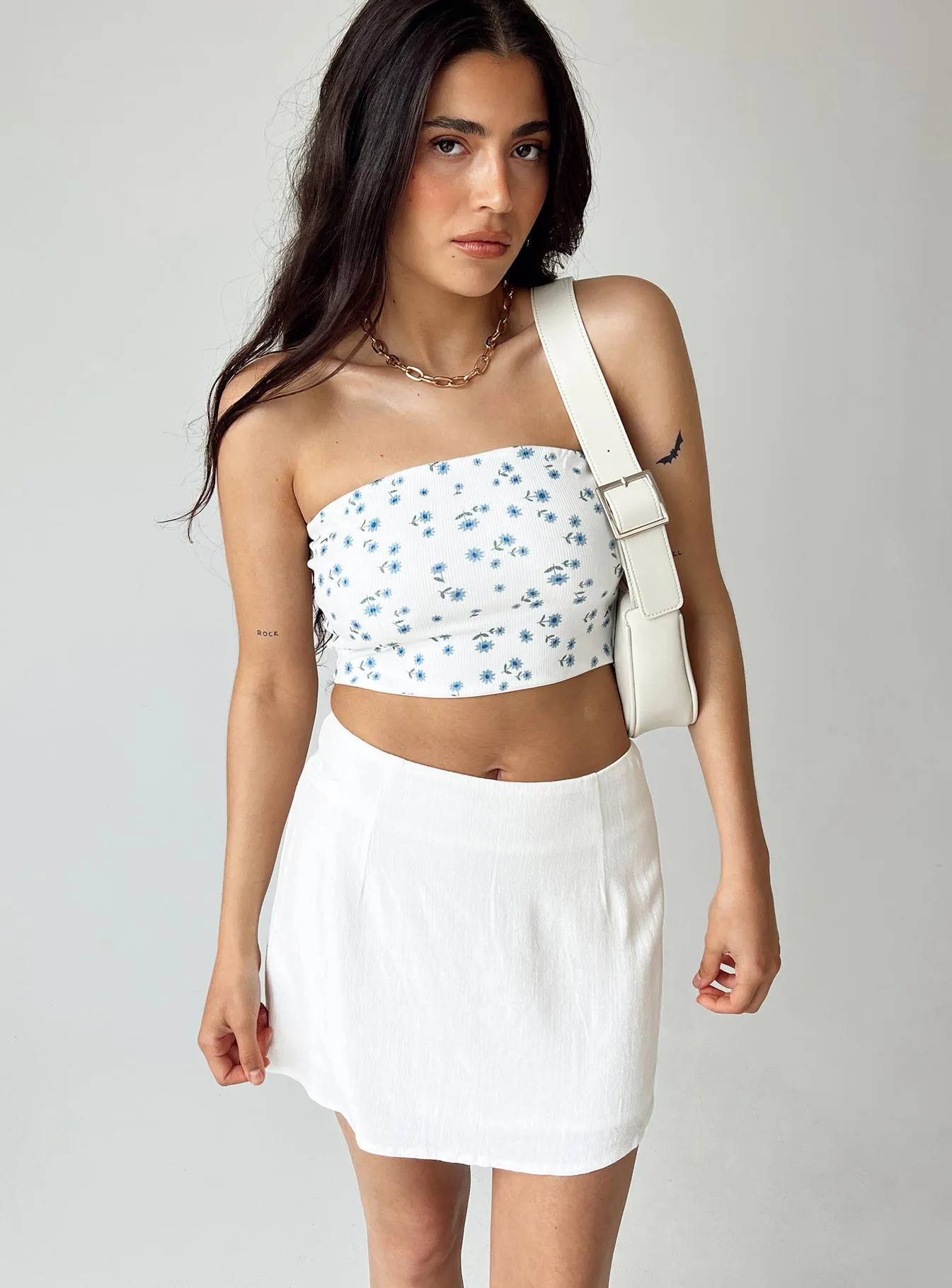 Fashion Mood Selby Mini Skirt White Petite