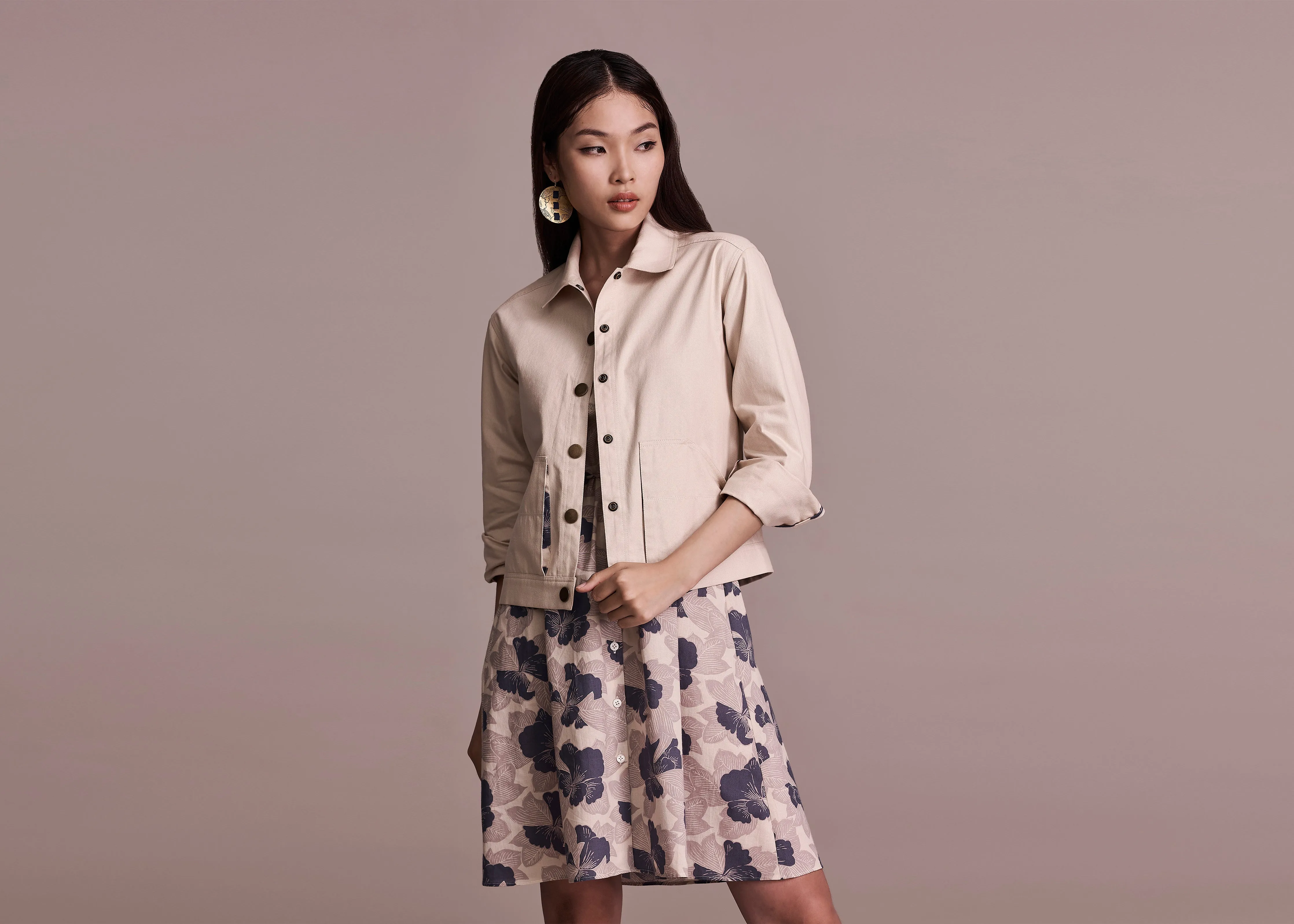 Water Repellent Finish Wind Resistant Lining SESAME - CASHEW