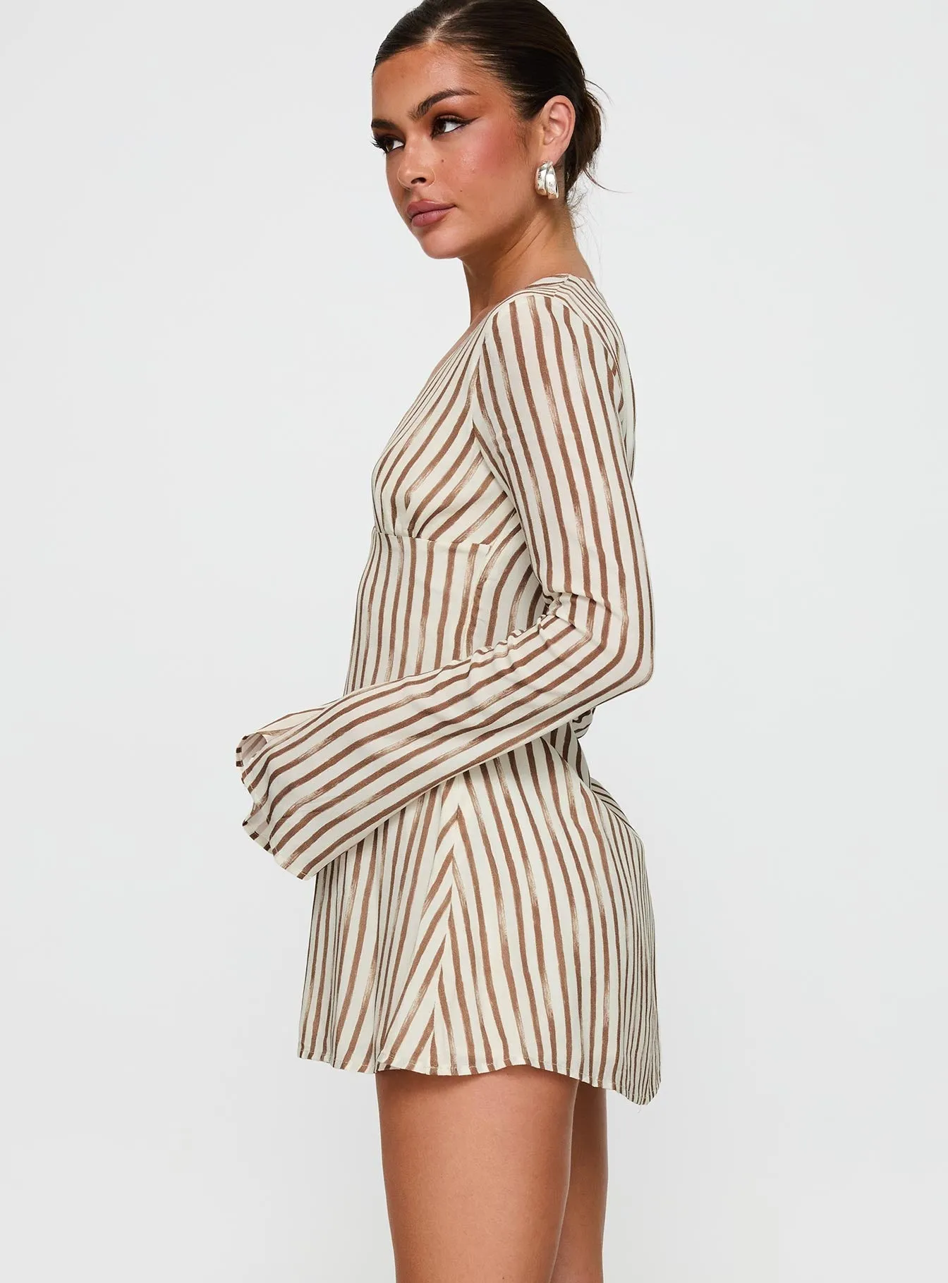 The Good Life Mini Dress Brown / White Stripe All-Purpose Comfort