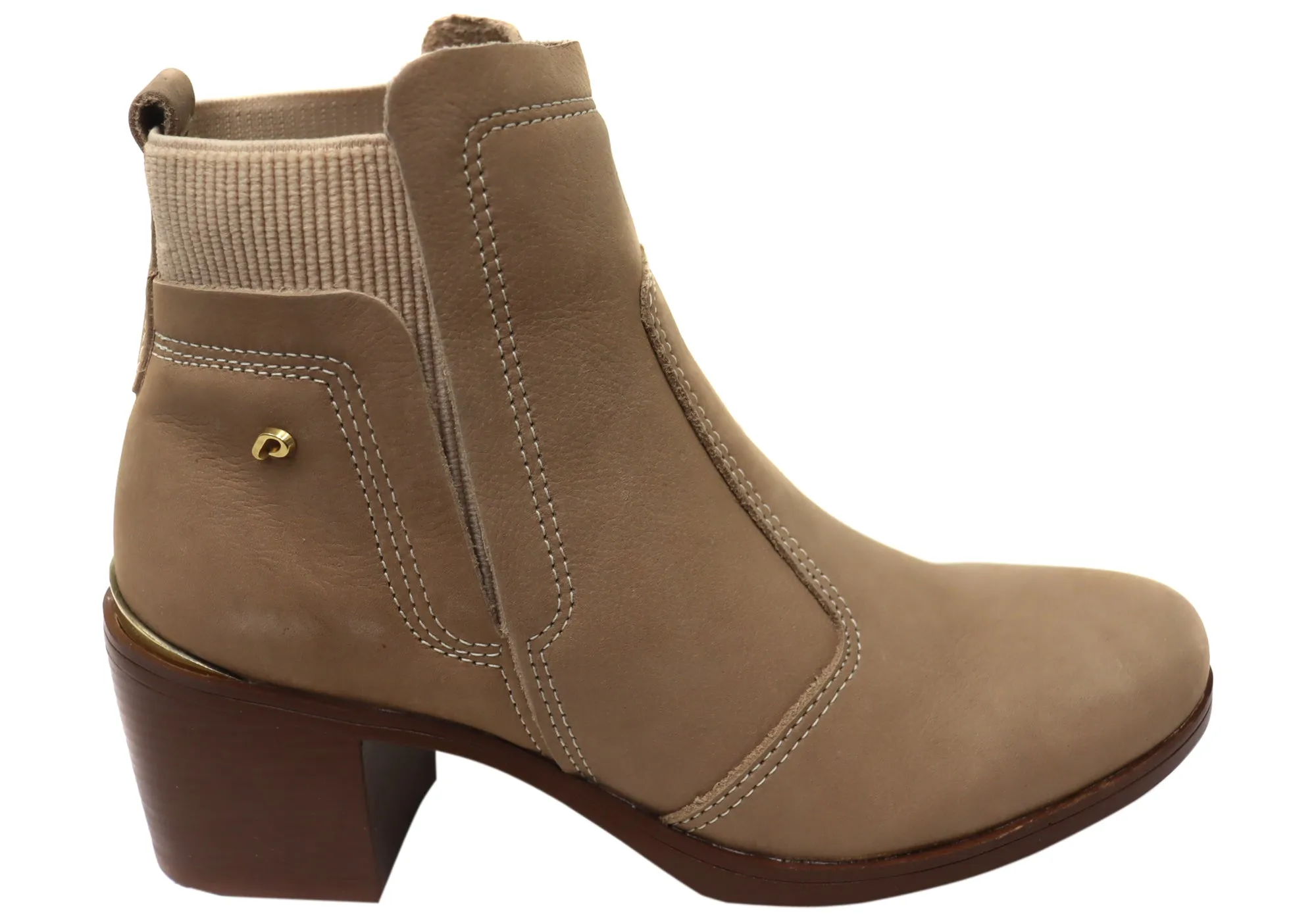 Pegada Lane Womens Mid Heel Leather Ankle Boots Made In Brazil Casual Gathering Machine washable