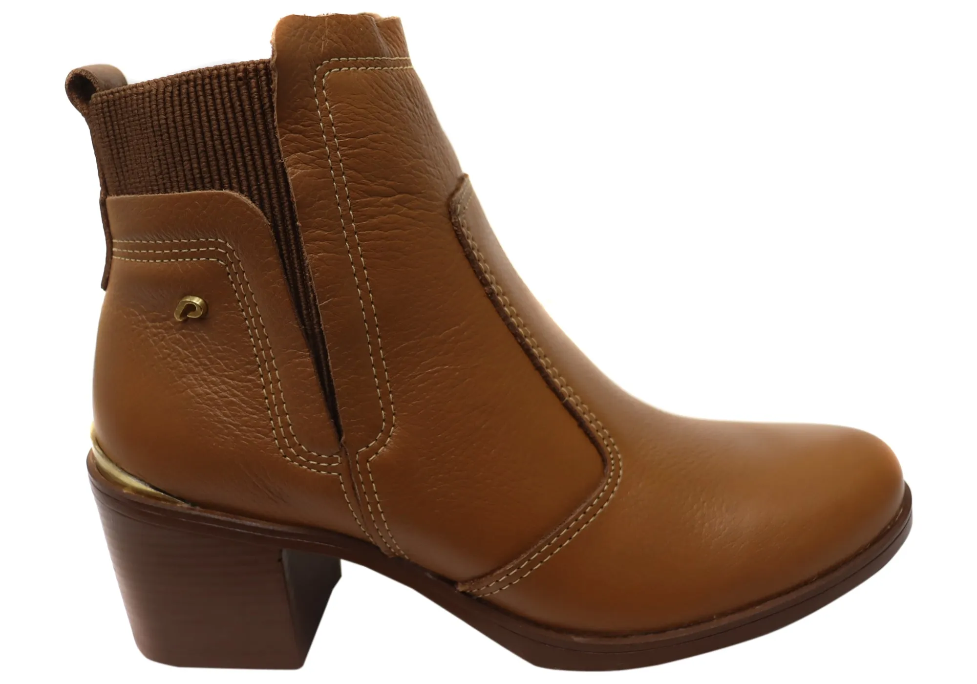 Pegada Lane Womens Mid Heel Leather Ankle Boots Made In Brazil Feather Light Cold Weather Commuter
