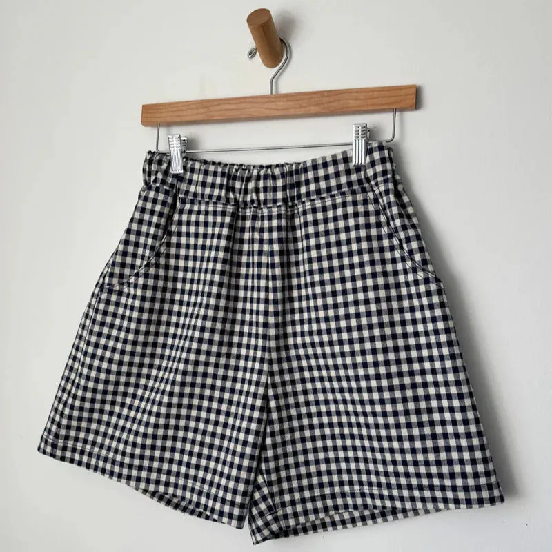 Flex Wear Breathable wear Le Bon Shoppe City Shorts Gingham Blue