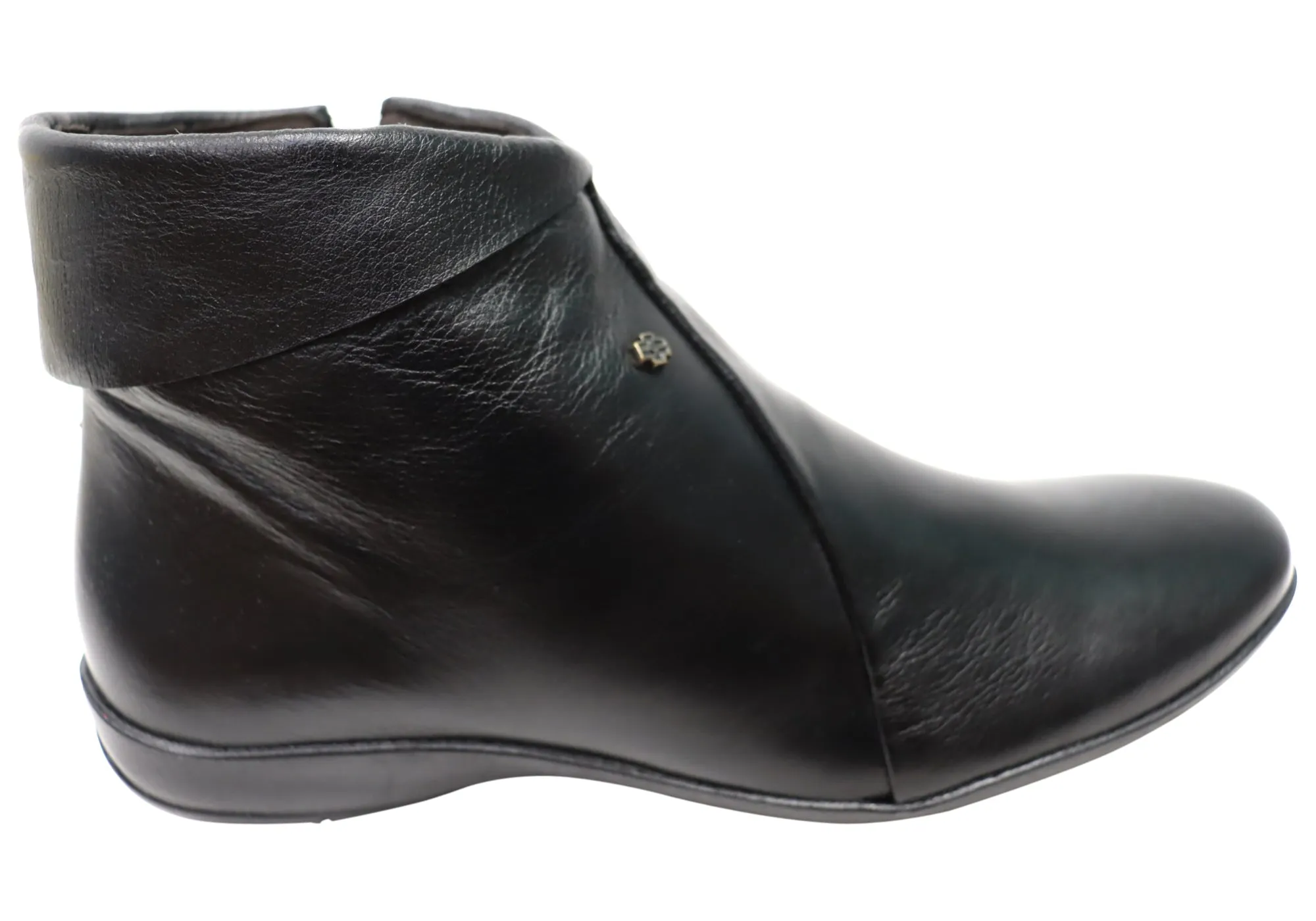 Perlatto Lotty Womens Comfortable Leather Ankle Boots Made In Brazil Deep Grooves Hard wearing