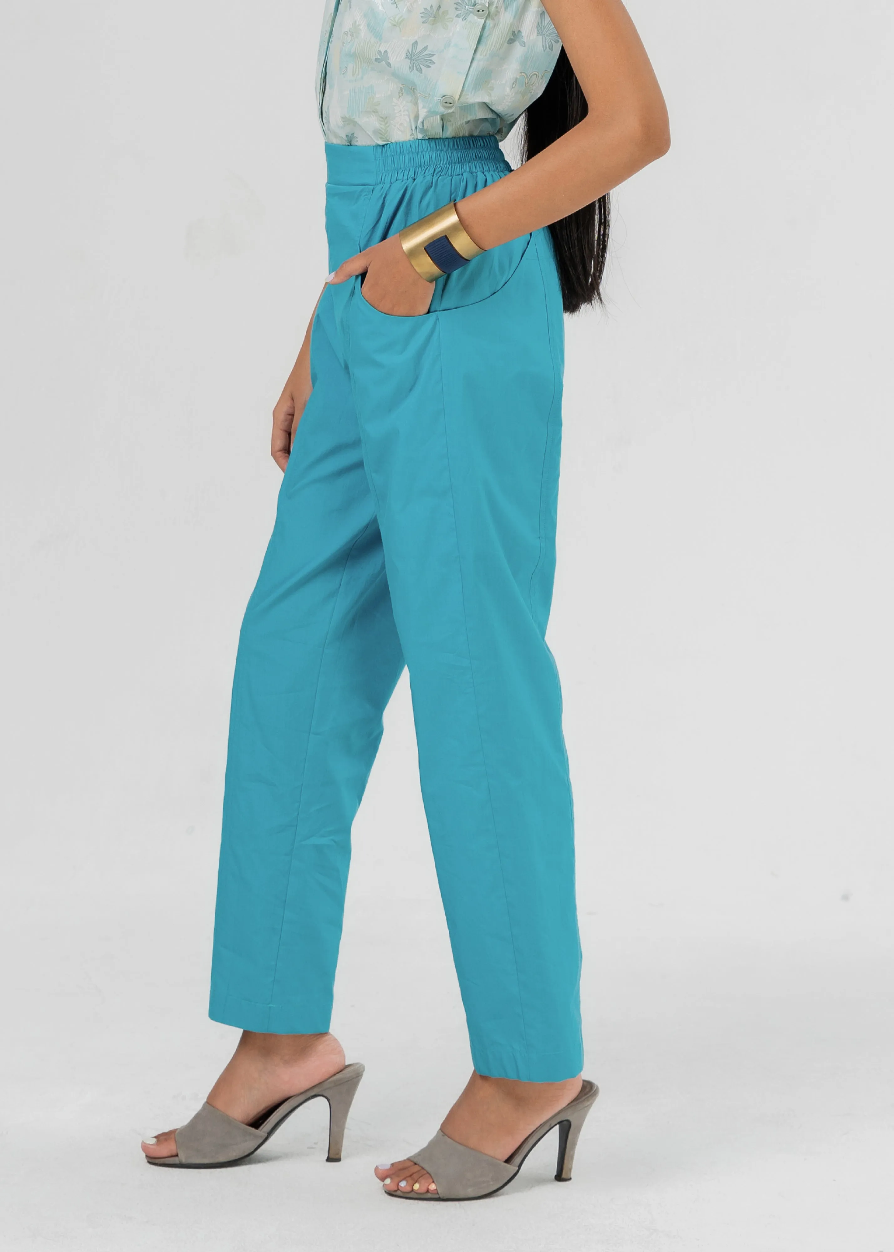 WaterRepellent Wrinkle Free Fabric LYNX - CERULEAN