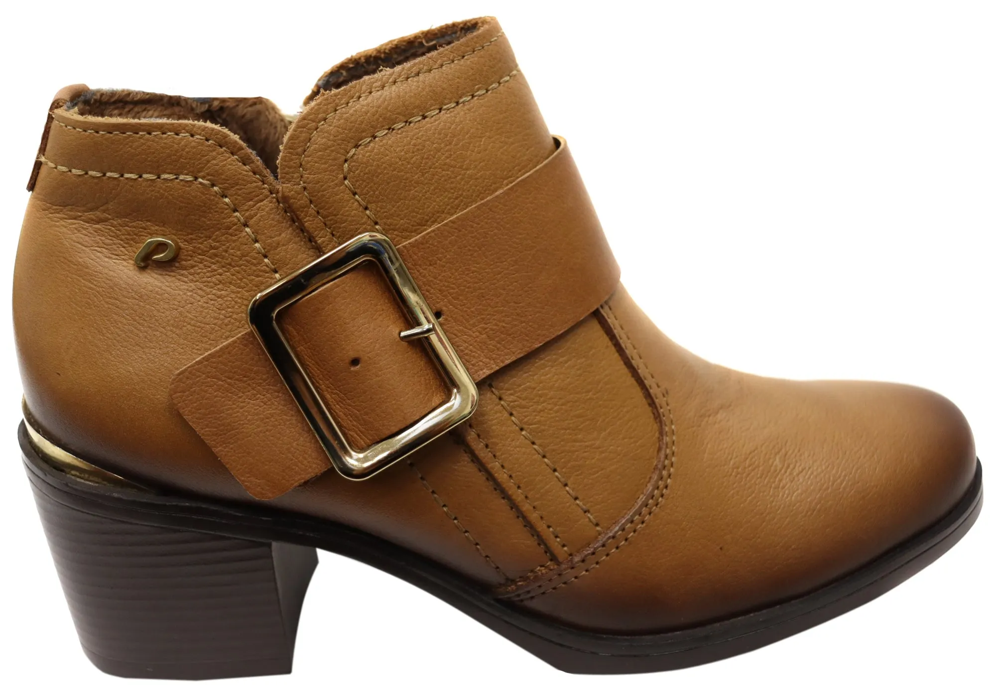 Pegada Macey Womens Comfortable Brazilian Leather Ankle Boots Handcrafted Stitching Heat Lock