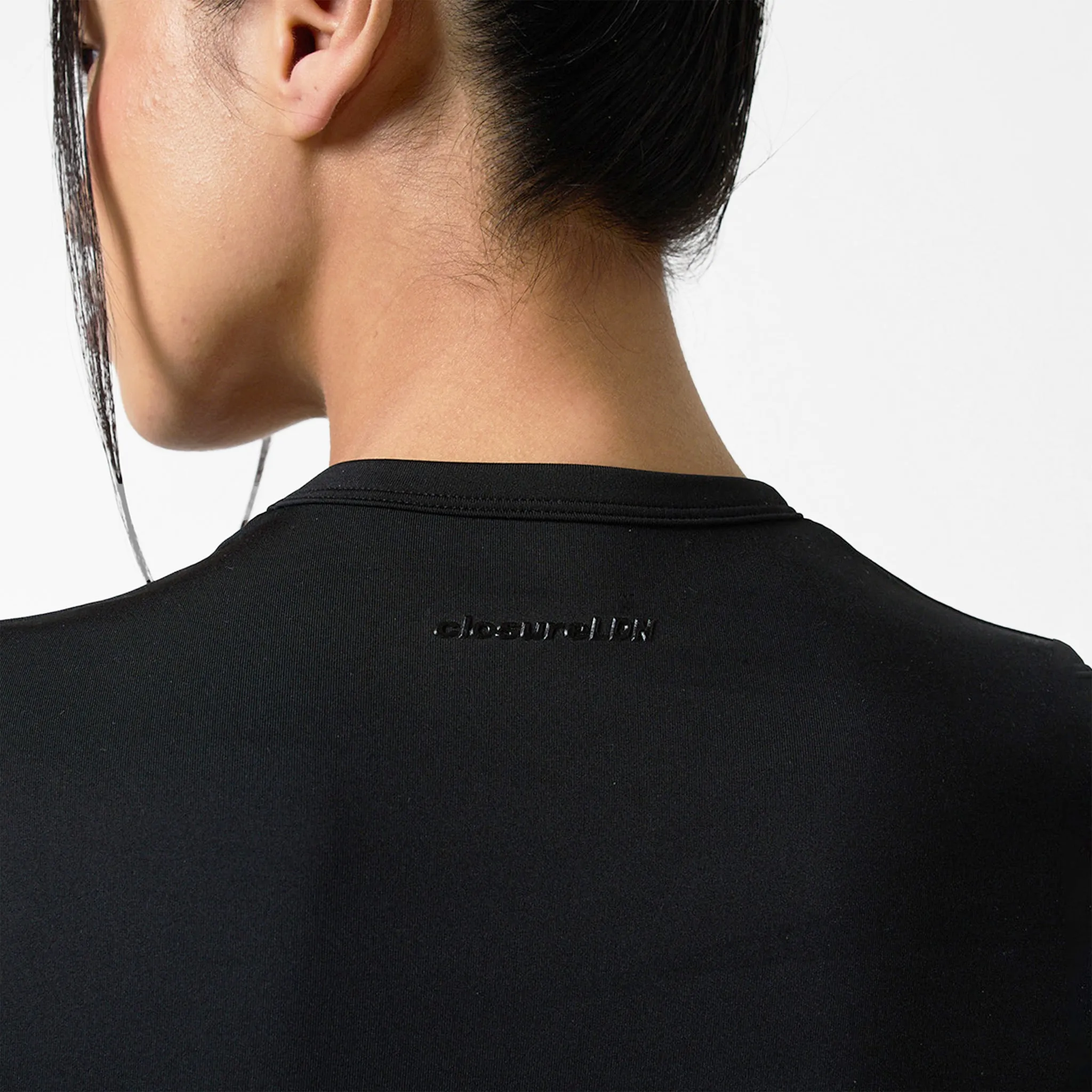 Second Skin Long Sleeve Top I Black Sharp Cut Casual Polo