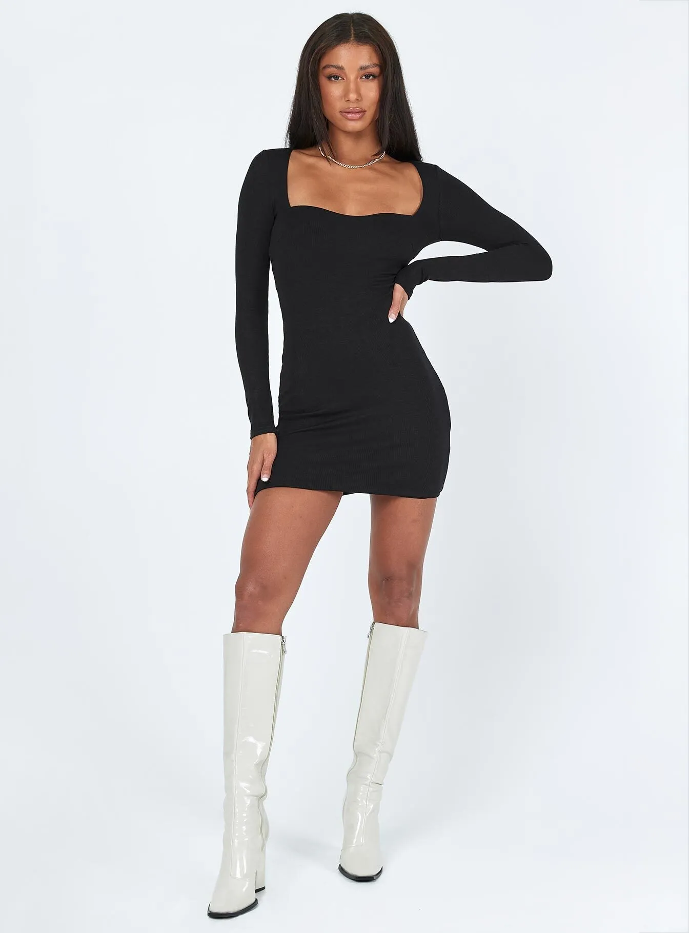 Weekend Ready Nolan Long Sleeve Mini Dress Black