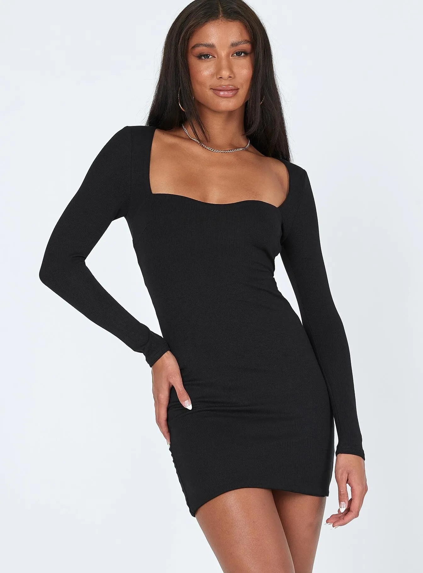 Pure Shape Nolan Long Sleeve Mini Dress Black