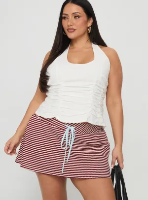 Bexi Textured Skort Red / White Stripe Curve Influencer Style