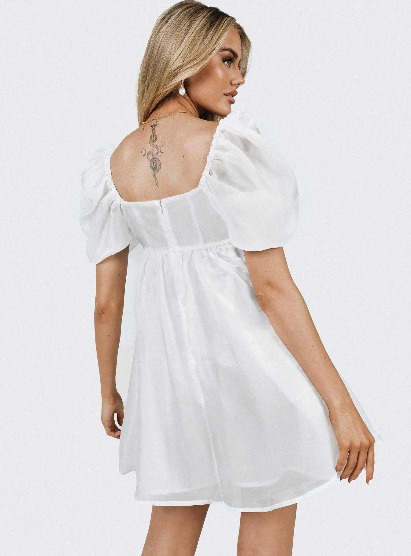 Alaya Mini Dress White Smooth Layers