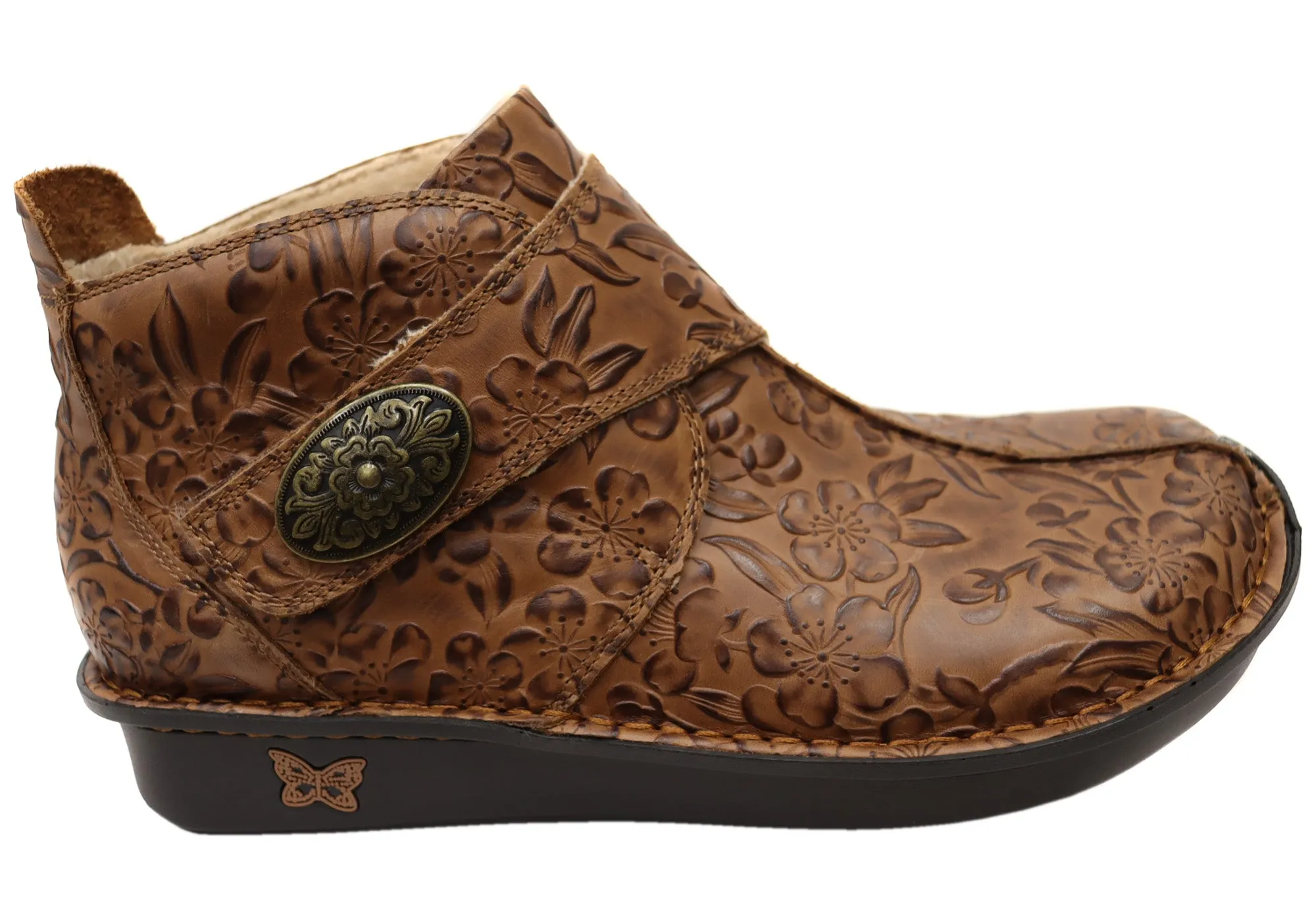 Boho Mood Alegria Caiti Womens Leather Ankle Boots With Adjustable Strap