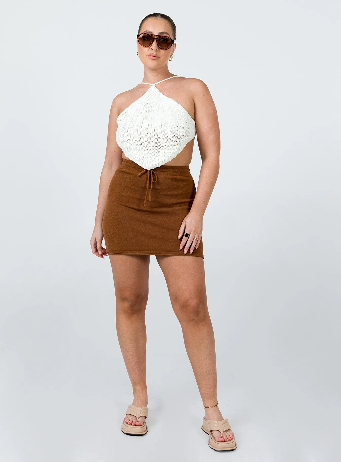 Alice Mini Skirt Brown Airy Look