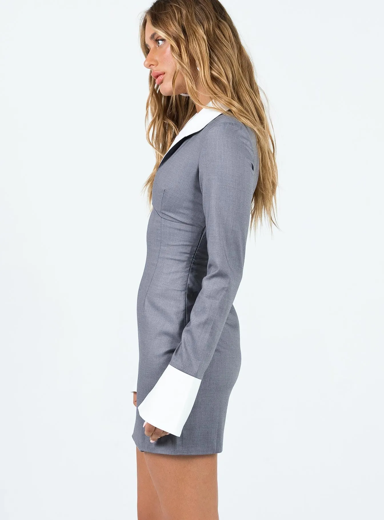 Versatile Design Nikki Long Sleeve Mini Dress Grey