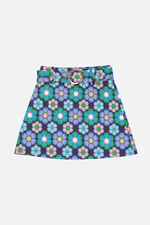 Crisscross Back Exclusive 'Cher' Mod Blossom Blue - Skirt
