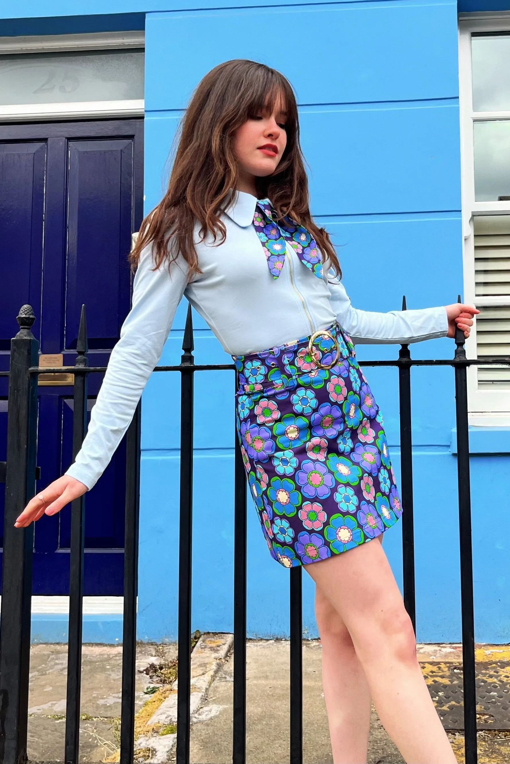 Performance Fashion Fresh Vibe Exclusive 'Cher' Mod Blossom Blue - Skirt