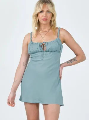 Brennan Mini Dress Blue Fluid Shape Travel piece