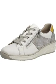 Rieker ladies lace up shoe 48700-80 in white Natural Fiber Lining