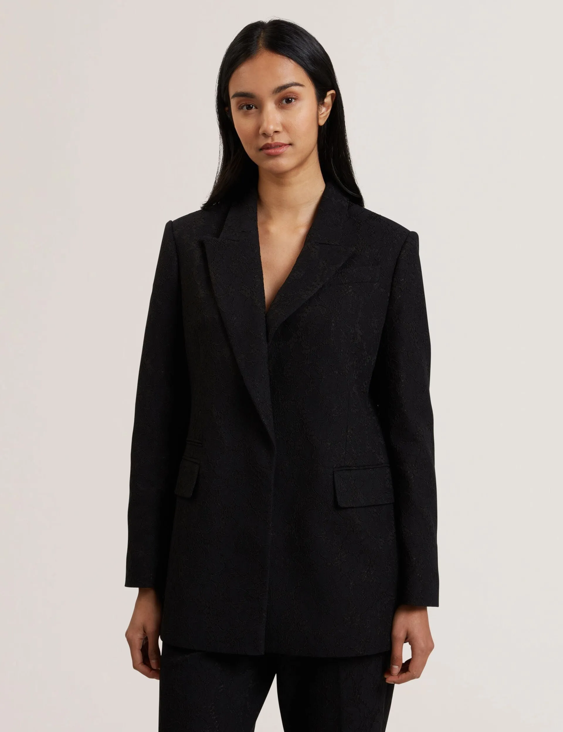 Stitched Look Airy Cloth MERIO | BLACK