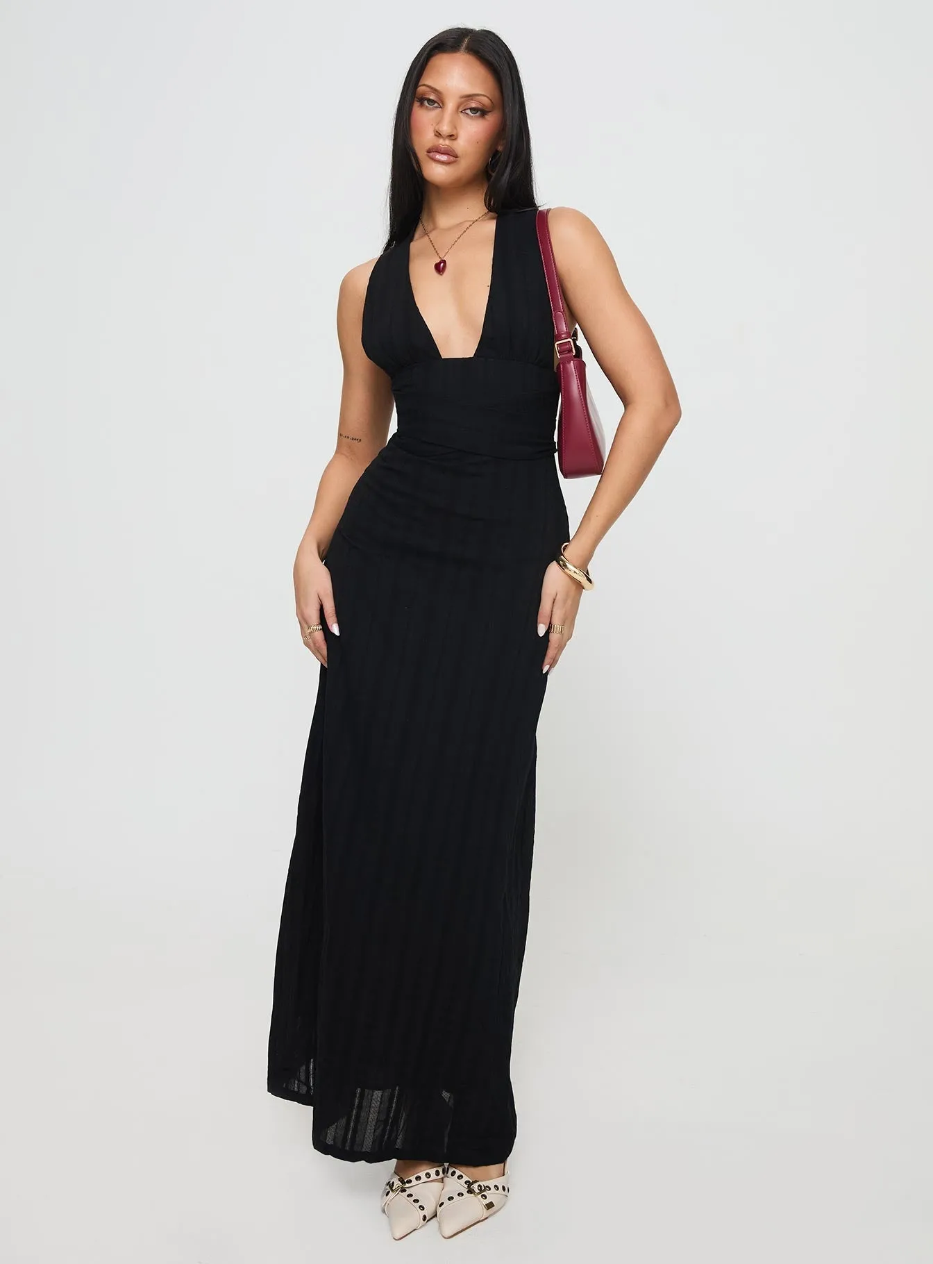Trend Glow Raw-Hem Alsace Maxi Dress Black
