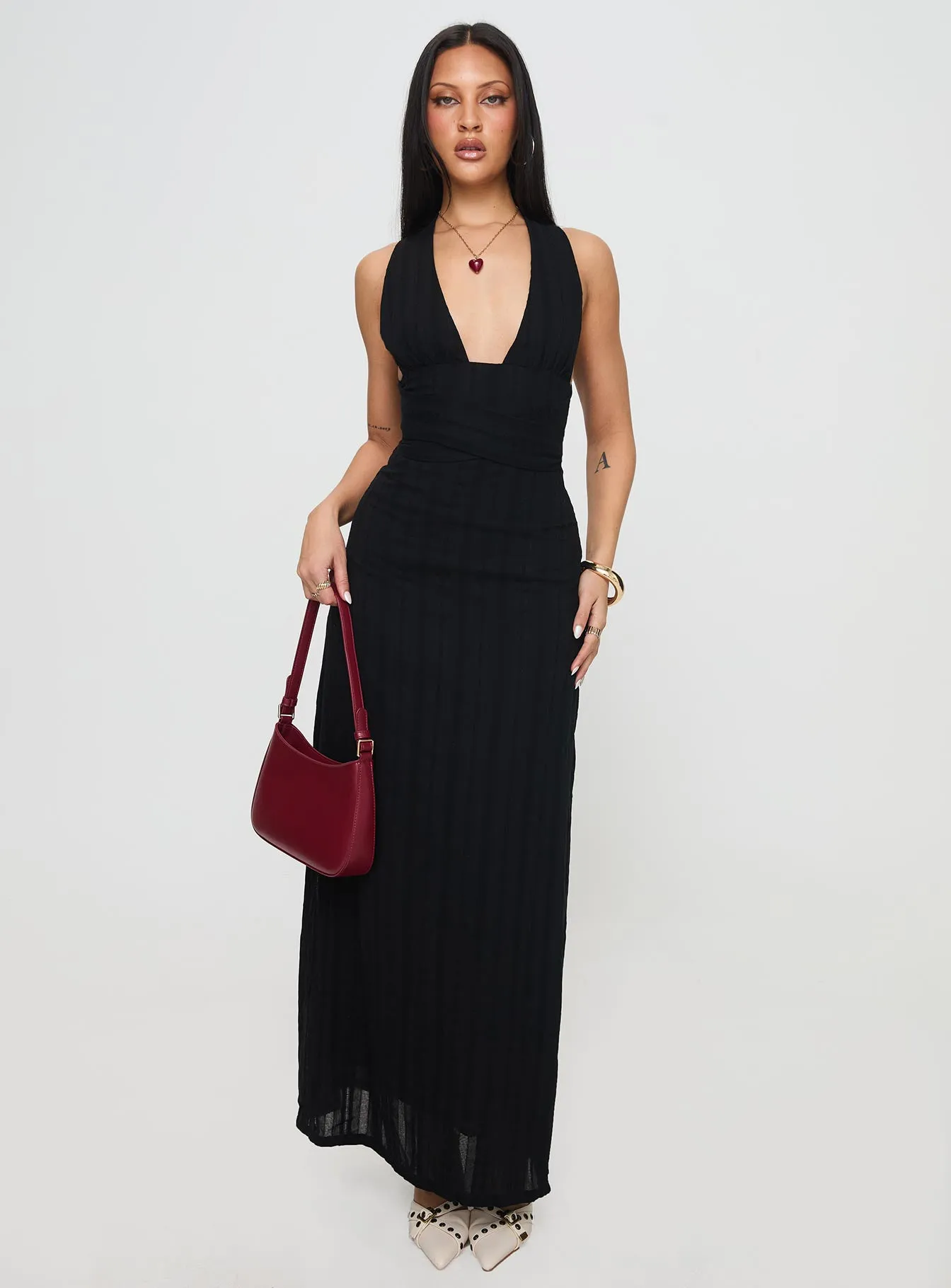 Alsace Maxi Dress Black Perfect Layering Street Elegance