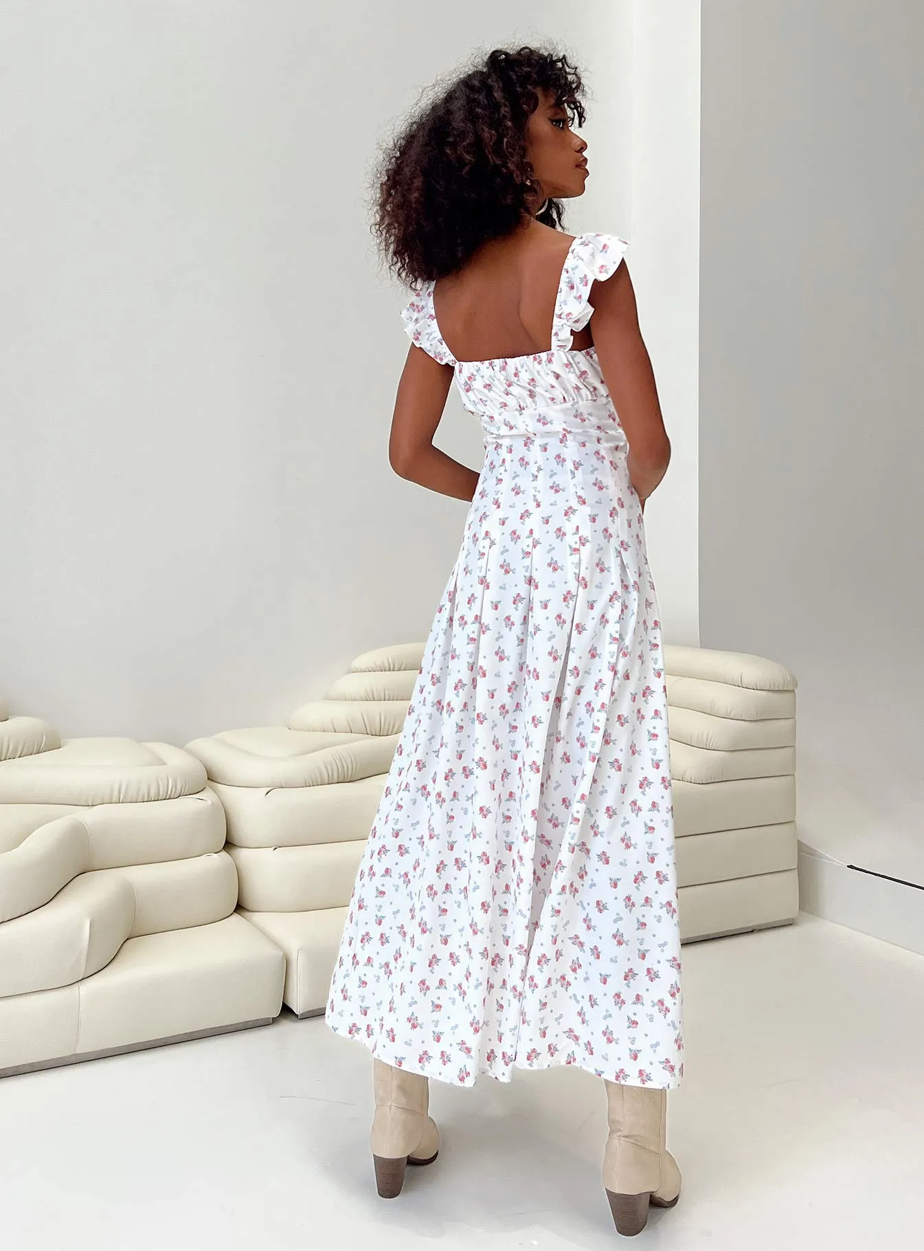Alver Maxi Dress White Floral Love Soft