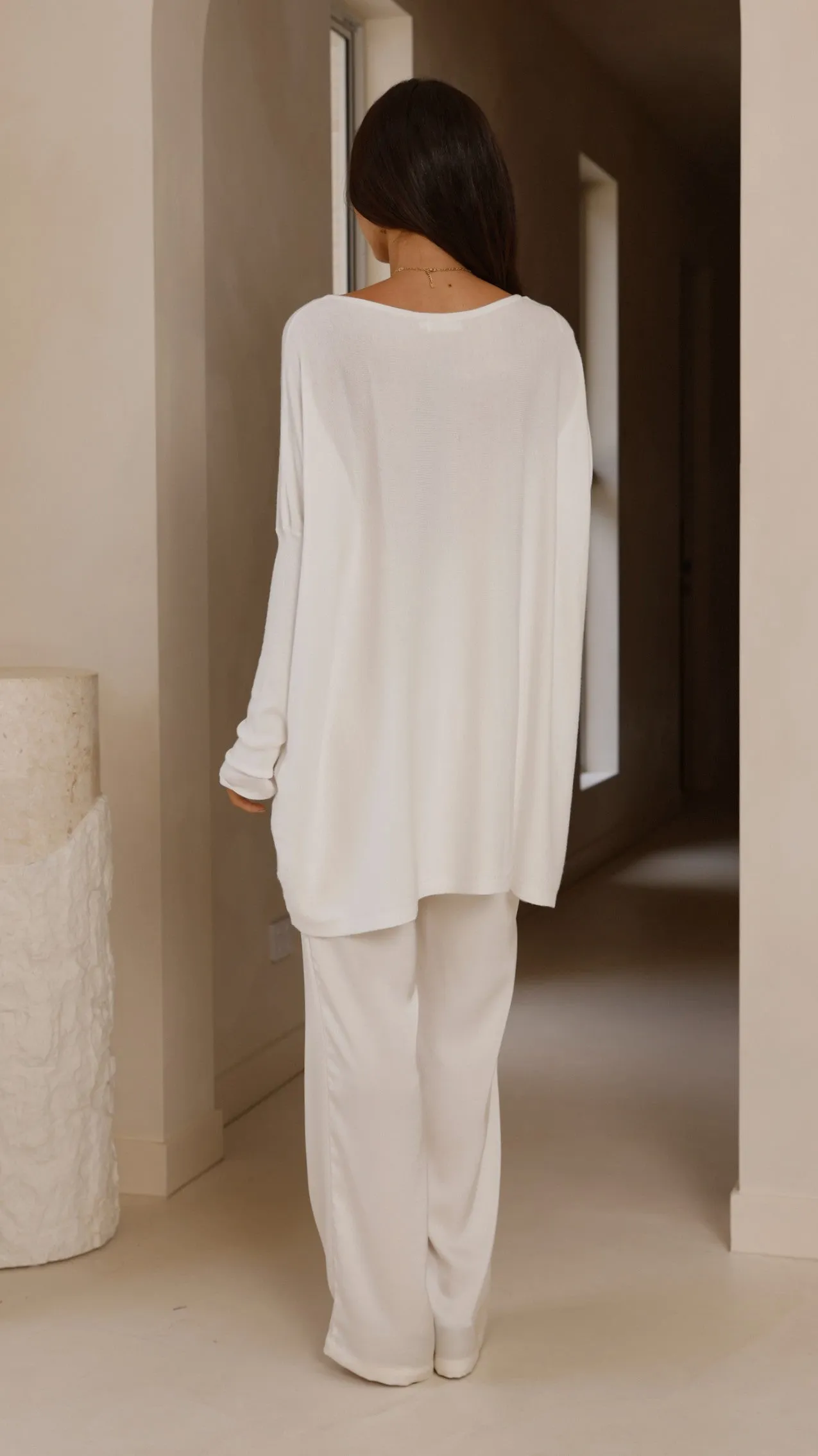 Amalia Knit Top - White Crisp Design