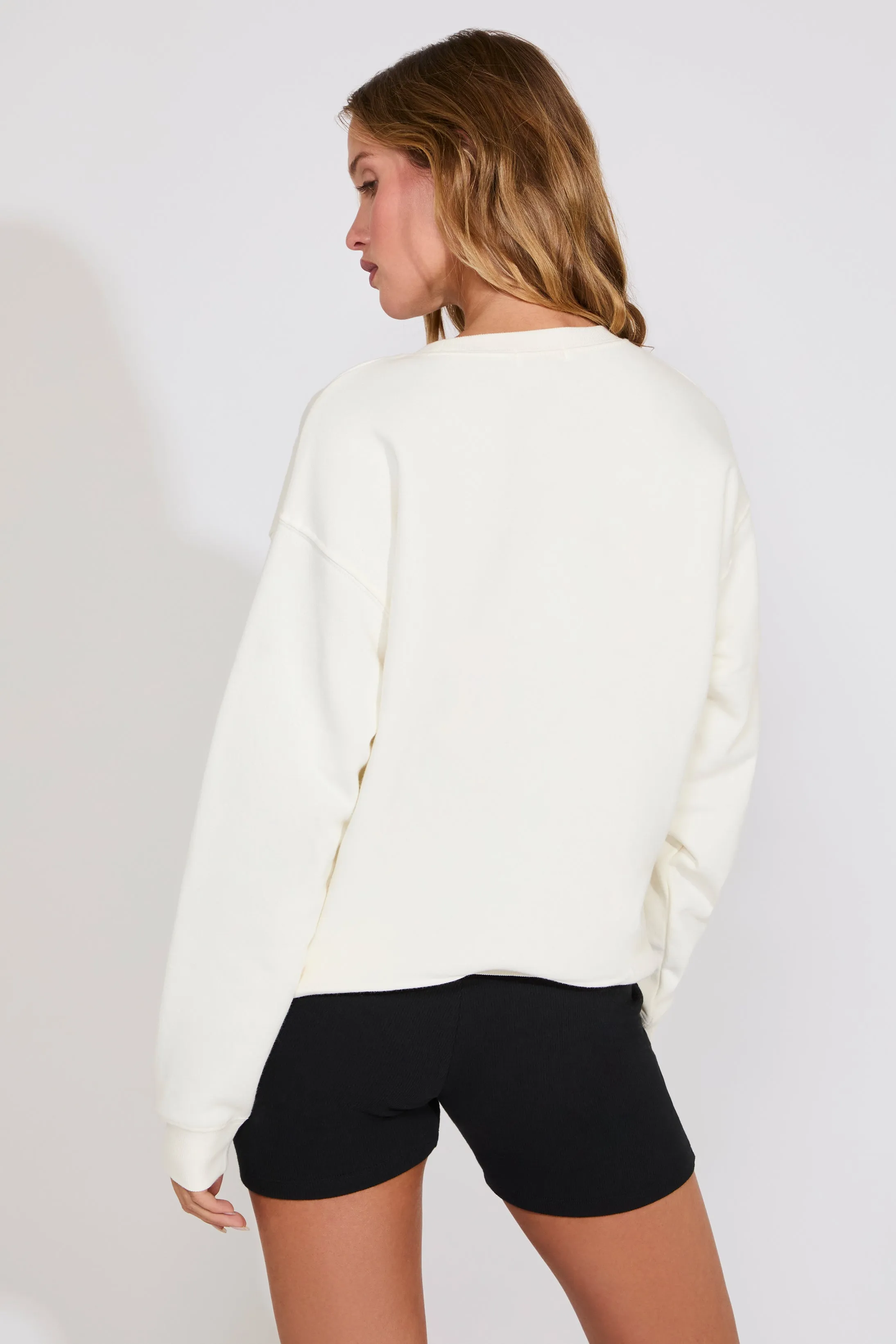 product luxury indulgence AMERICAN FLAG PRINT PRINT CREW NECK SWEATSHIRT