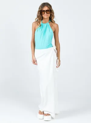 Anisha Tie Maxi Skirt White Style Layering