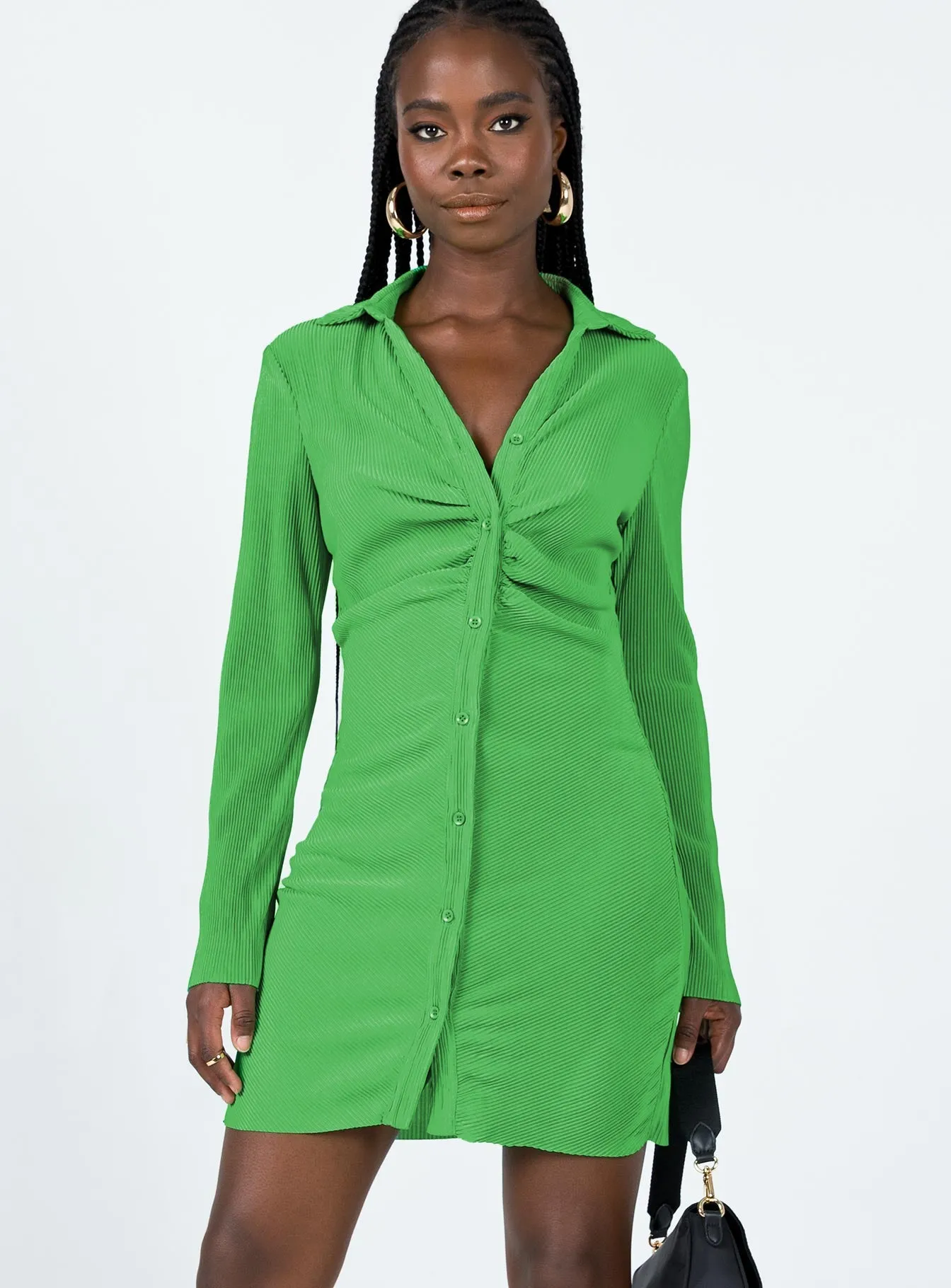 Modern Lines Trendy Vibes Annemarie Mini Dress Green