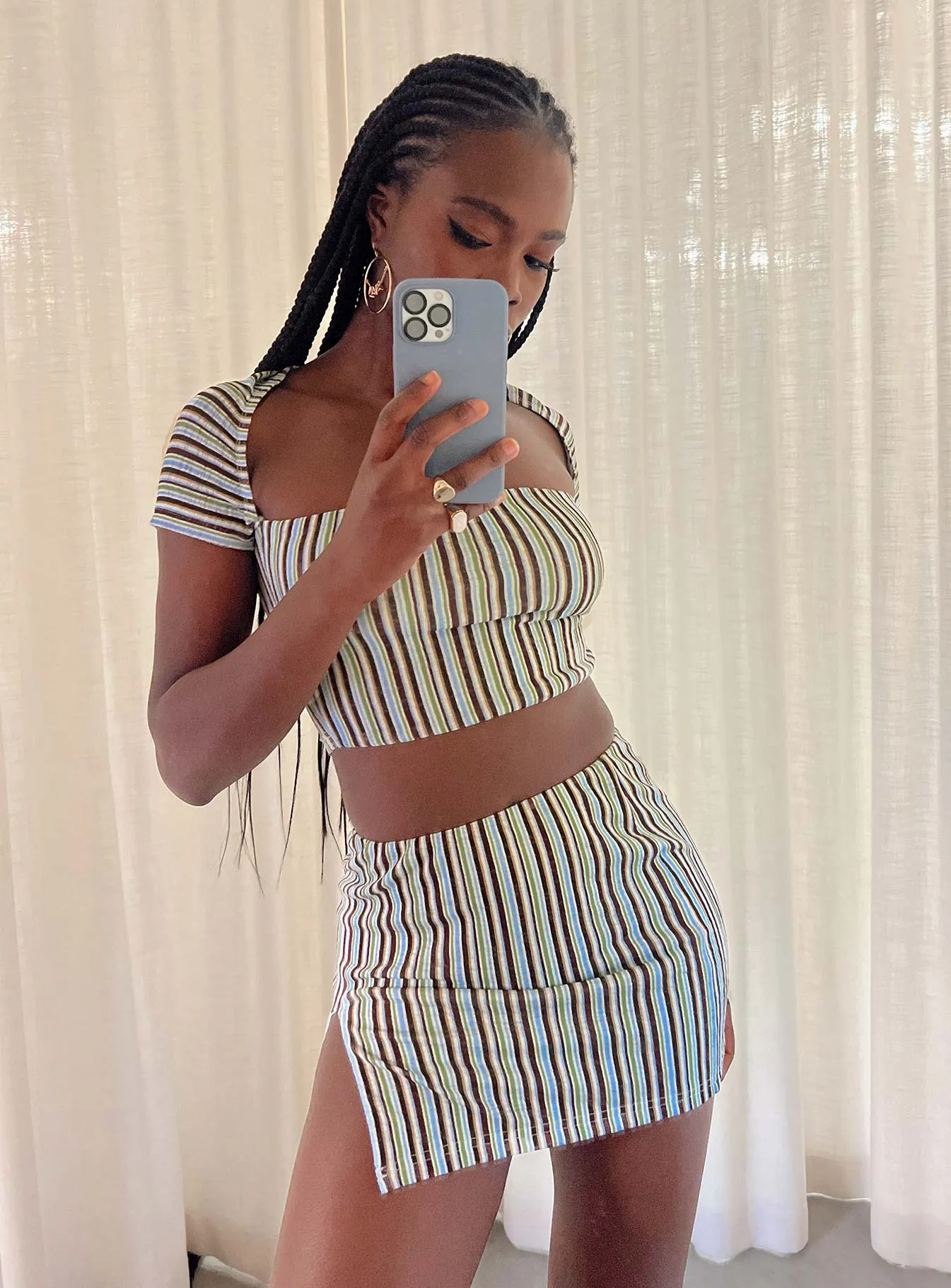 City Wear Anni Stripe Mini Skirt Multi