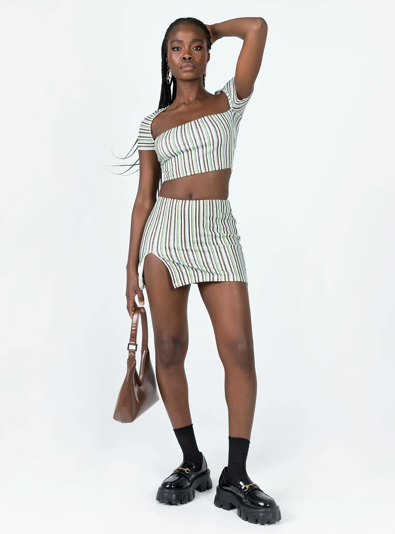 Anni Stripe Mini Skirt Multi High End Quality Day Ready
