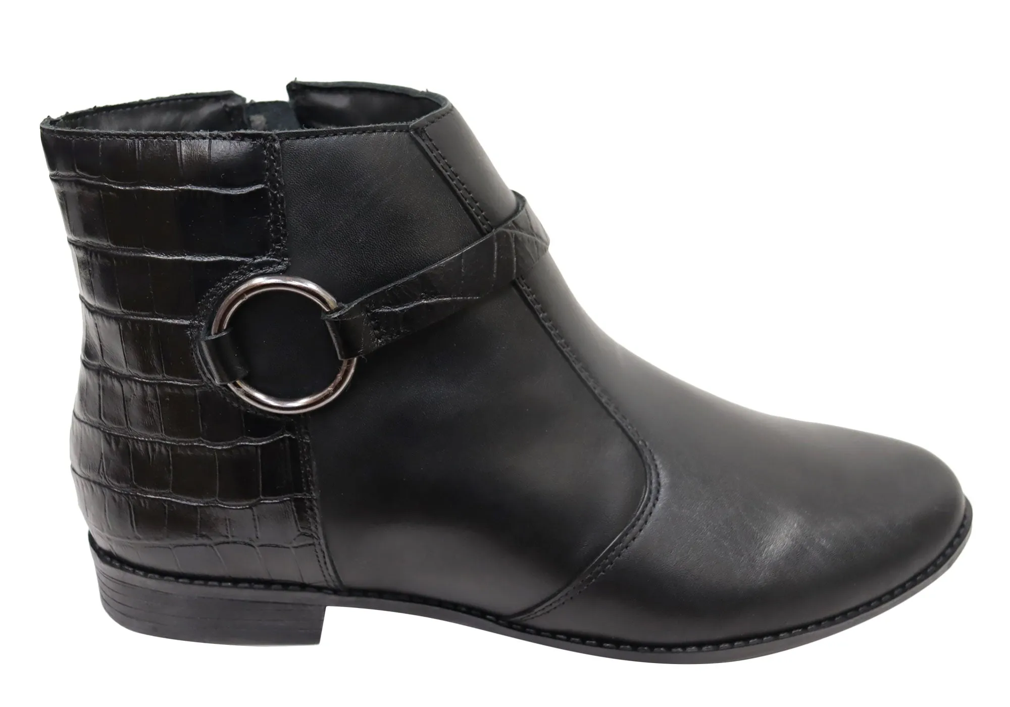 Trendy Look Pull-on style Via Paula Lin Womens Comfortable Brazilian Leather Ankle Boots