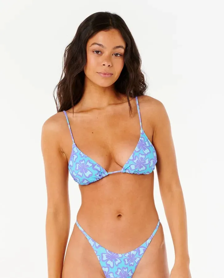 Metallic Finish Removable-Liners Rip Curl Womens Bikini Top Neon Isles Sliding Triangle