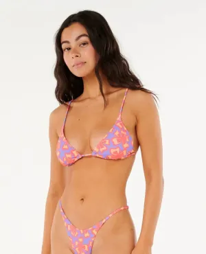 Rip Curl Womens Bikini Top Neon Isles Sliding Triangle Boho-Chic Quick Release Clasps