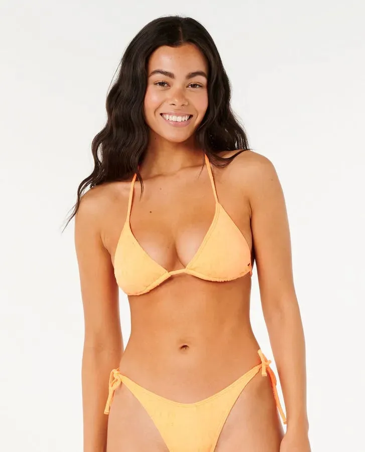 Rip Curl Womens Bikini Top Dusk Textured Triangle High Elasticity Seamless