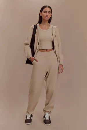 Sami Knit Jogger - Camel Minimal Waist