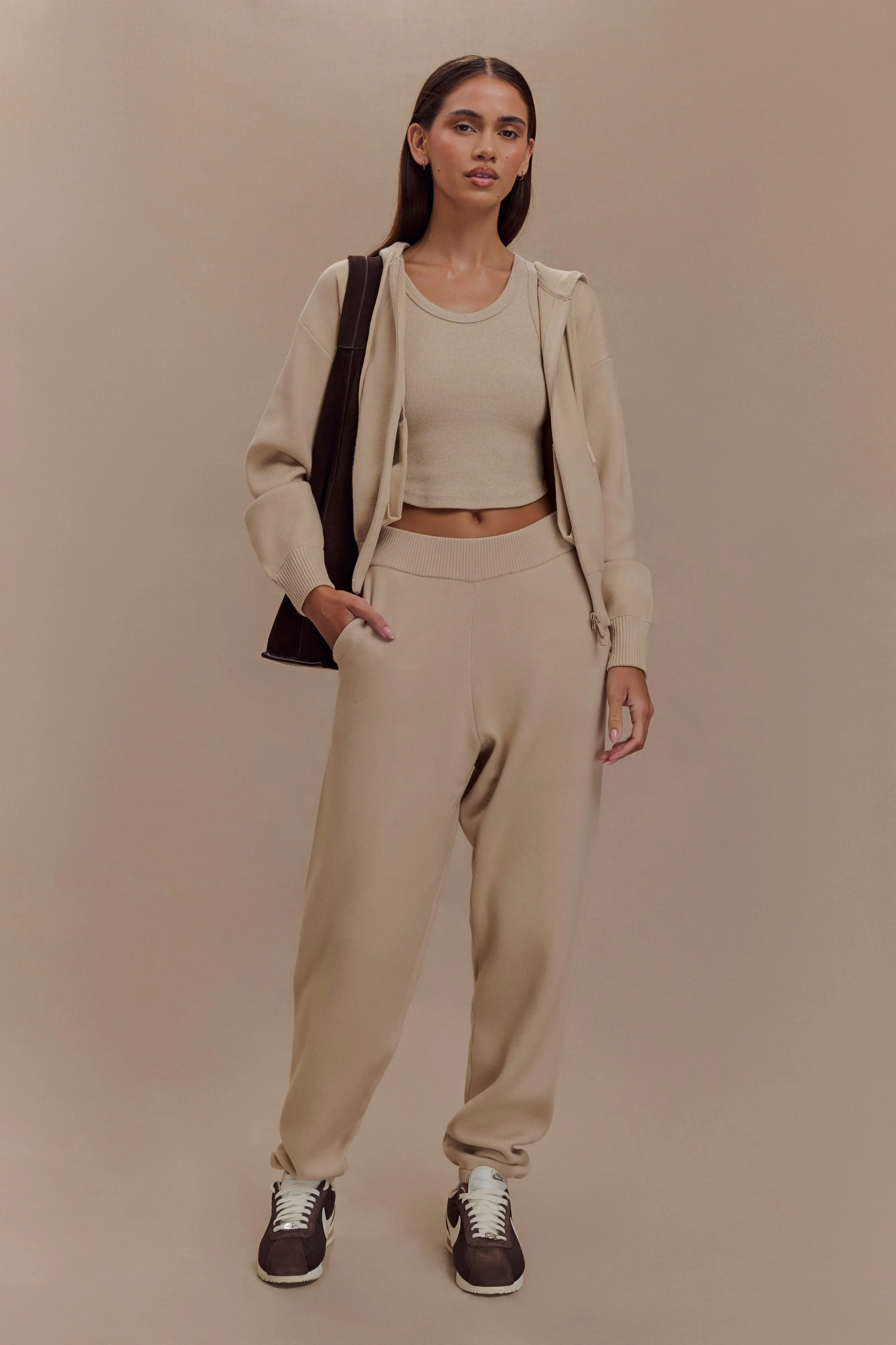 Sami Knit Jogger - Camel Minimal Waist