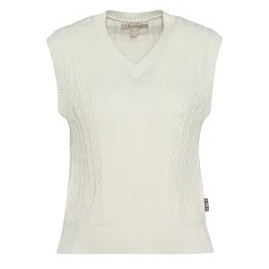 Non Irritating Edging Barbour Womens Hartland Sleeveless Knitted Jumper Cloud