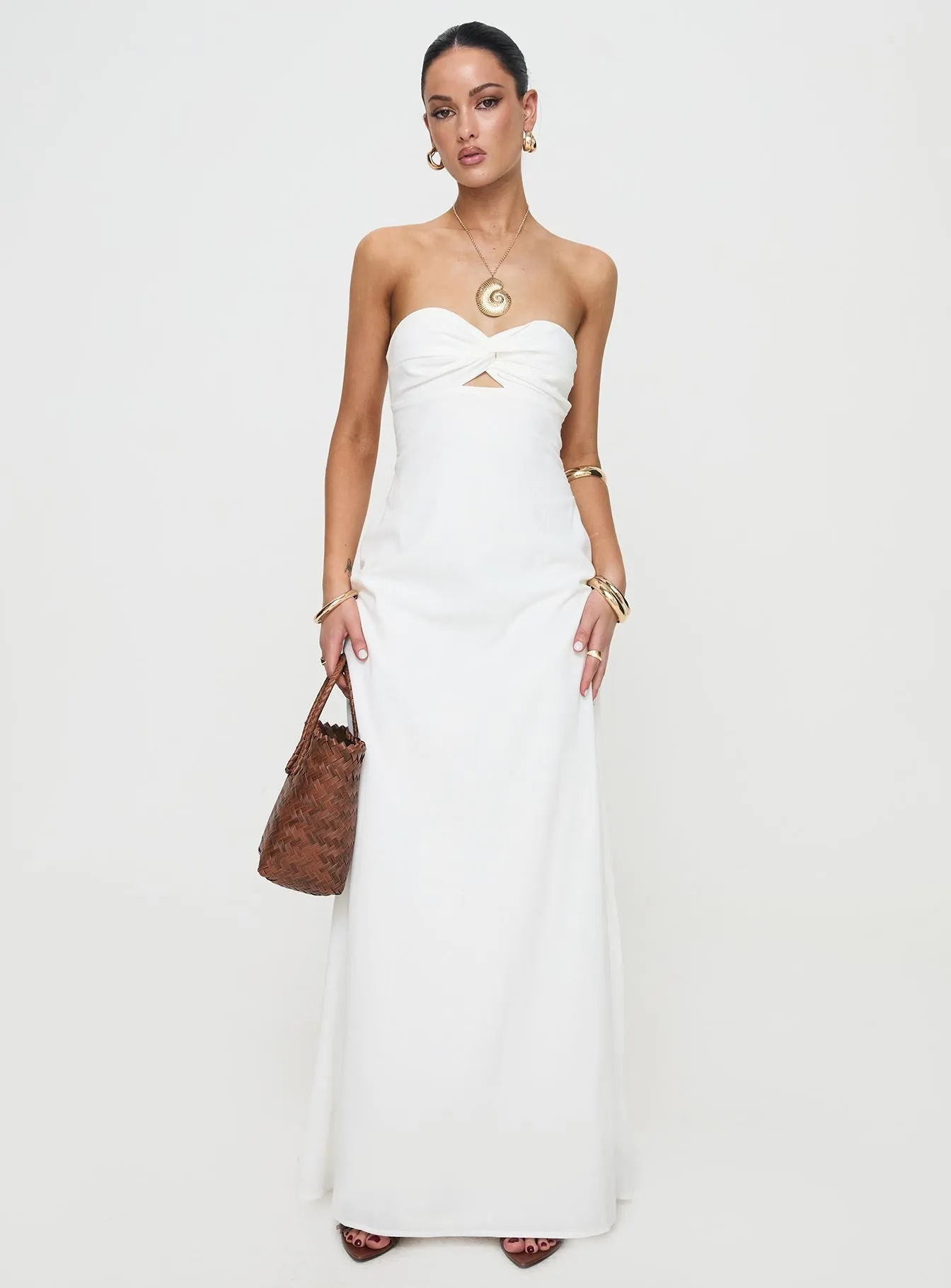 Artis Strapless Maxi Dress White Versatile party outfit Subtle Finish
