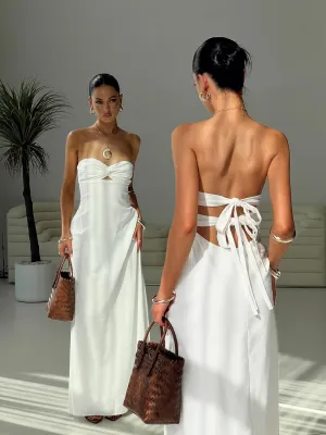 Artis Strapless Maxi Dress White Cozy Tones