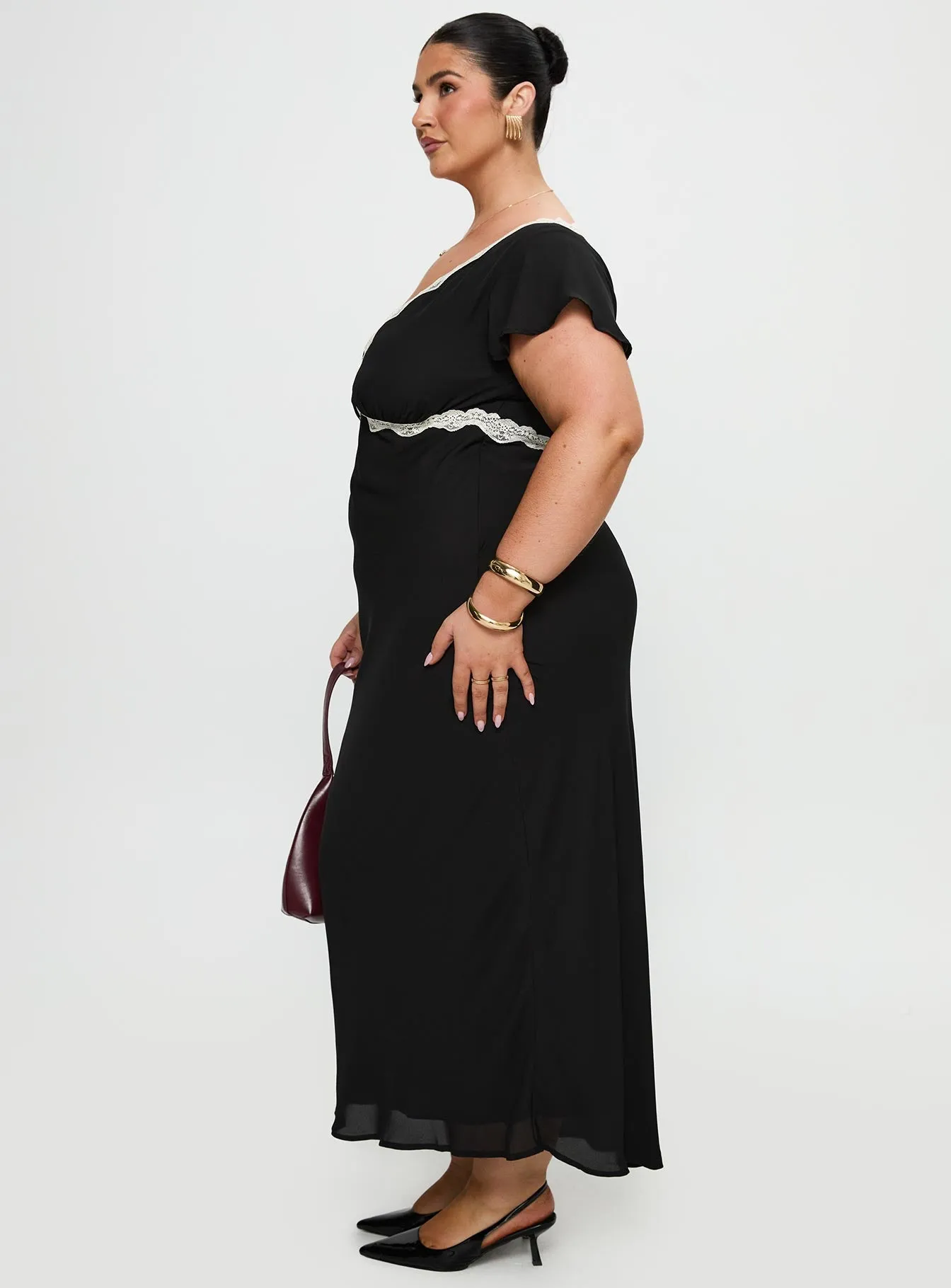 Barbarita Lace Maxi Dress Black Curve Effortless Mood Seasonal Must-Have
