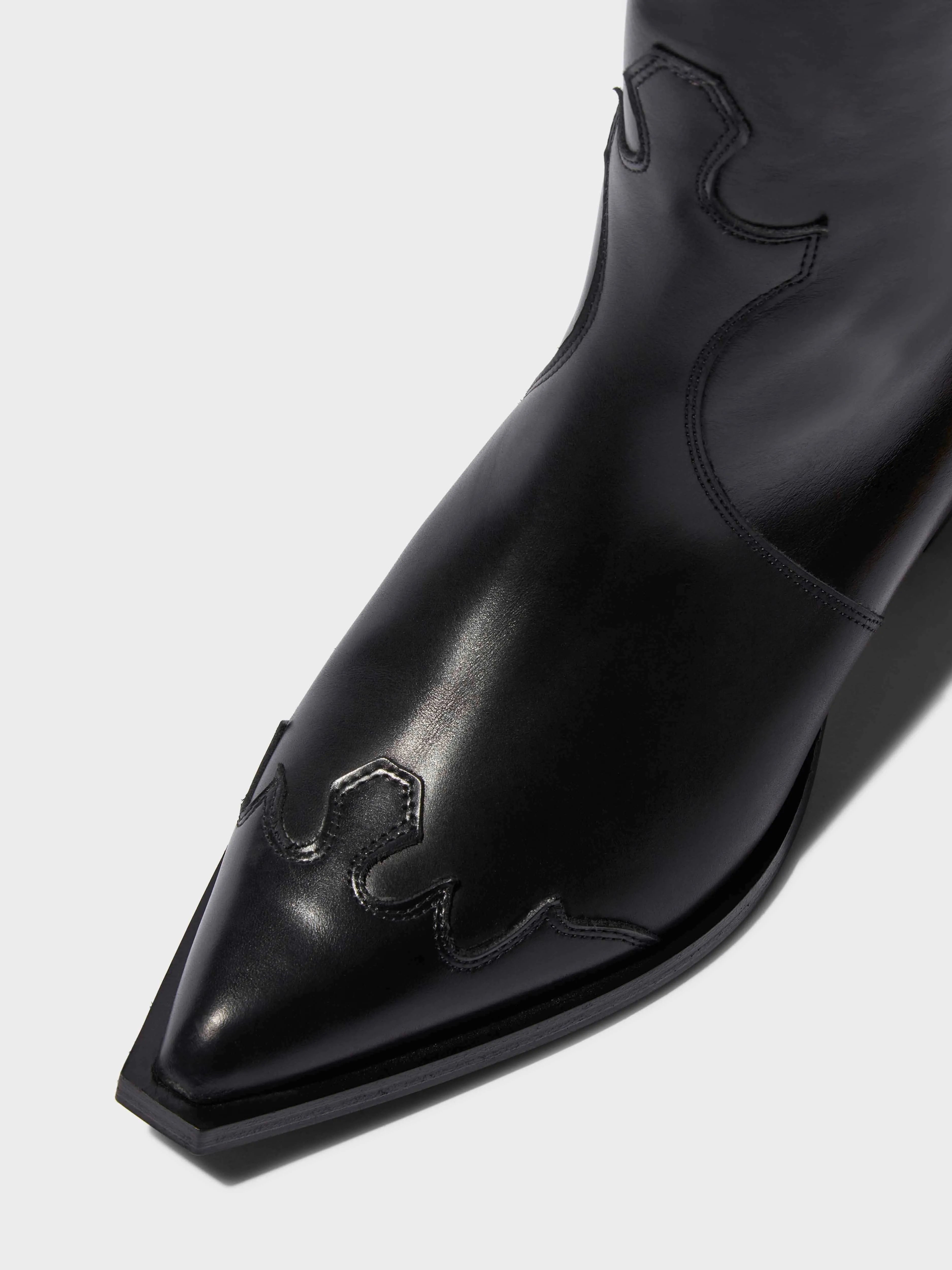 Aruna Leather Knee-High Cowboy Boots Polyester Extreme Comfort