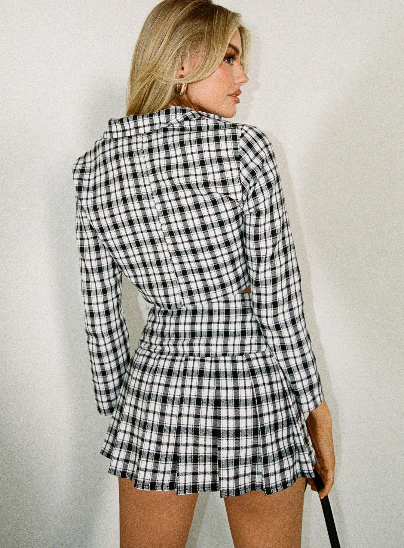 Lined interior As If Mini Skirt Black Check
