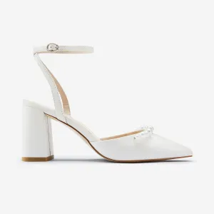 Comfortable Shoes Ash Heel | White Leather/Pearl