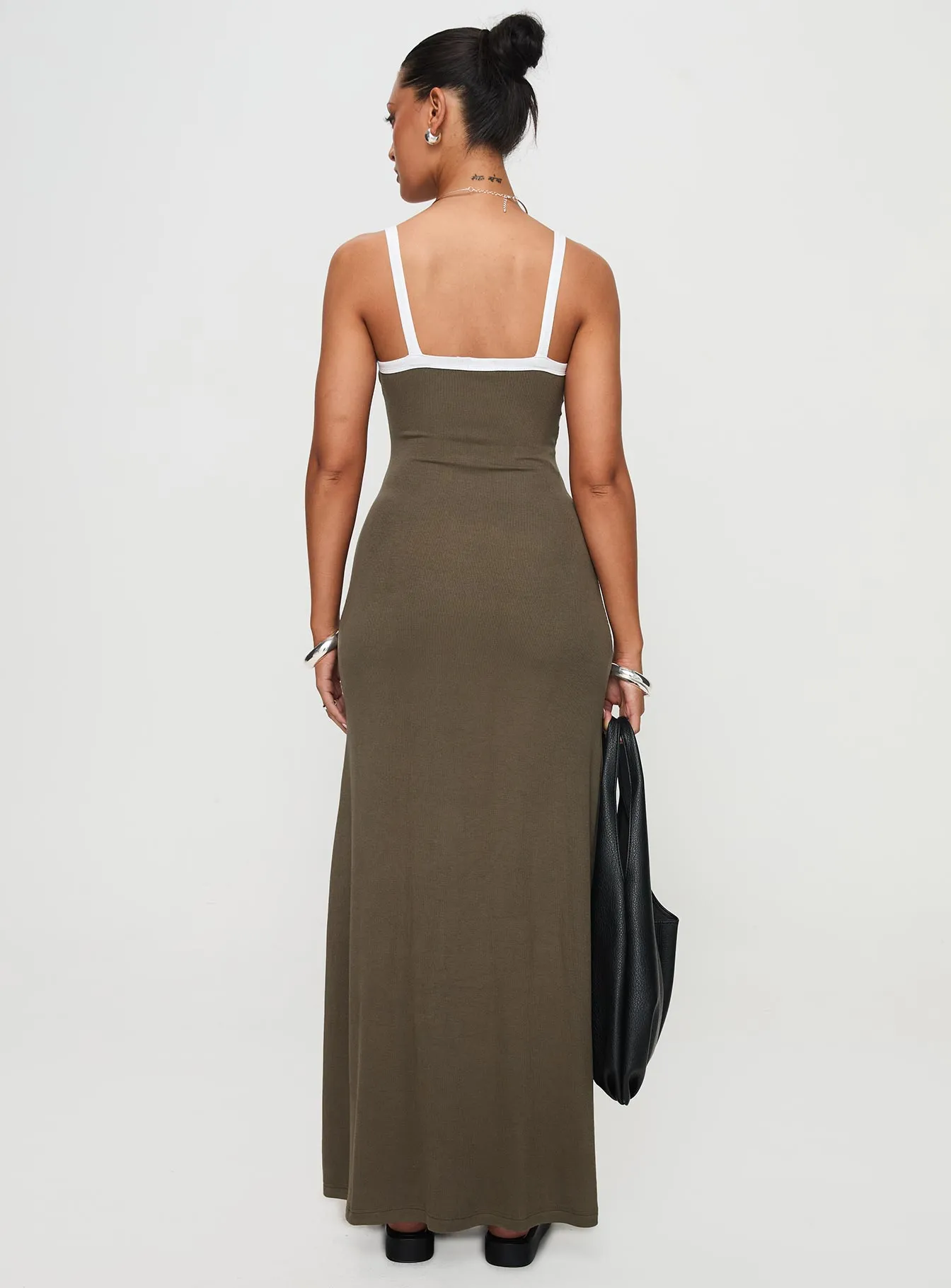 museum visit Cool Structure Austrina Maxi Dress Olive