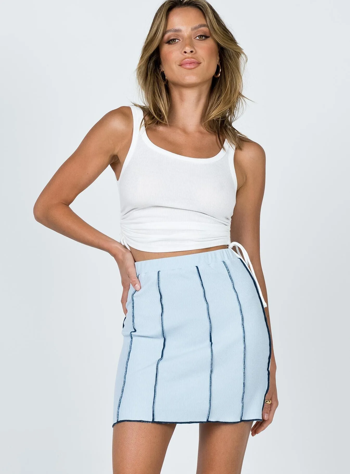 Nelle Mini Skirt Blue Comfort Innovation Visual Outfit