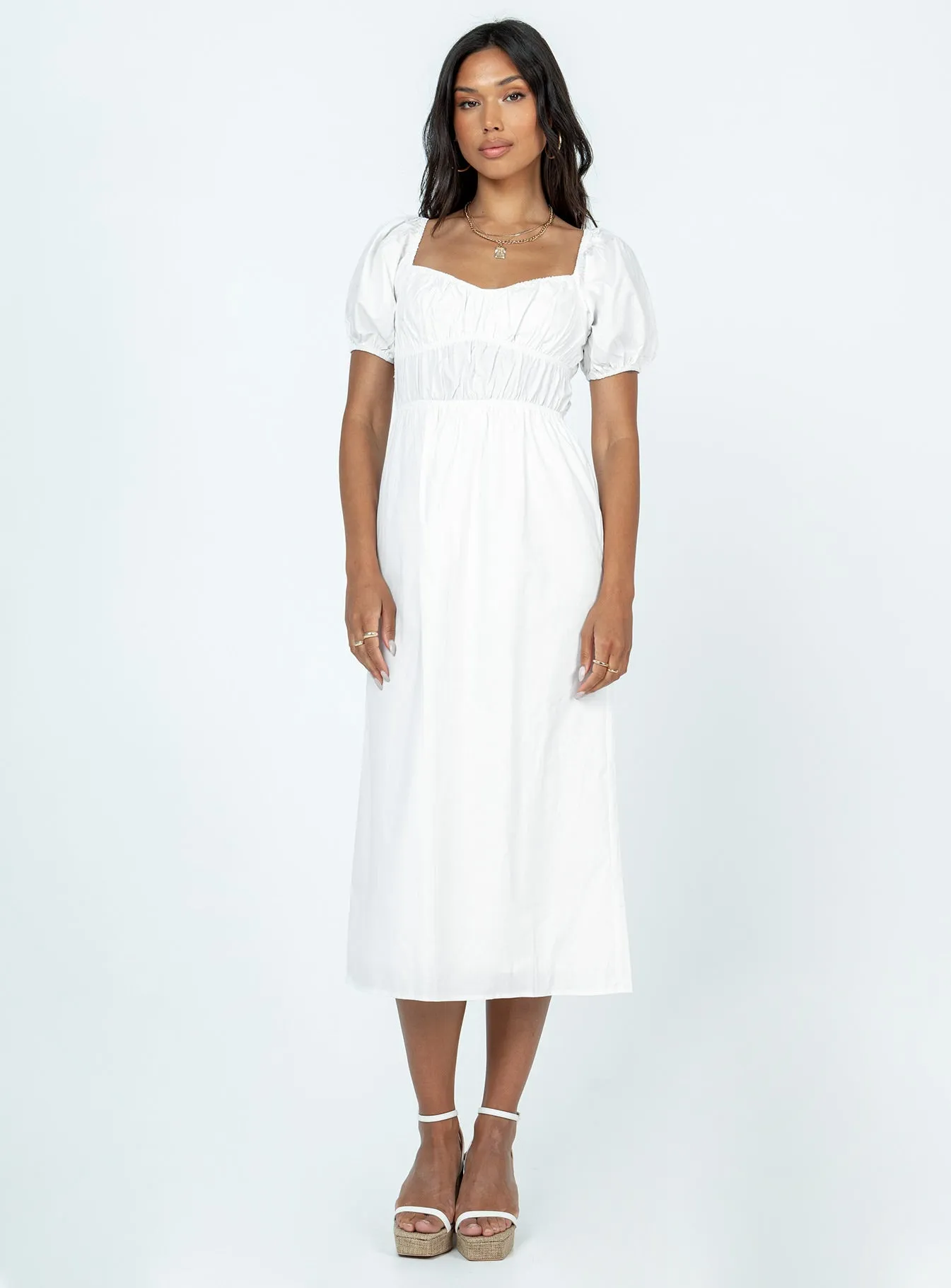 Avianna Maxi Dress White Texture Soft flowy style